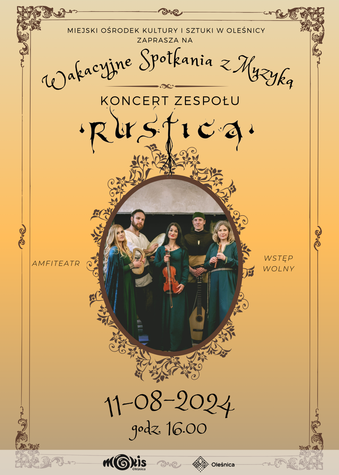 plakat koncertu zespołu Rustica